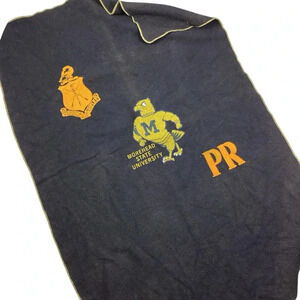 Vintage Morehead State University wool throw blanket